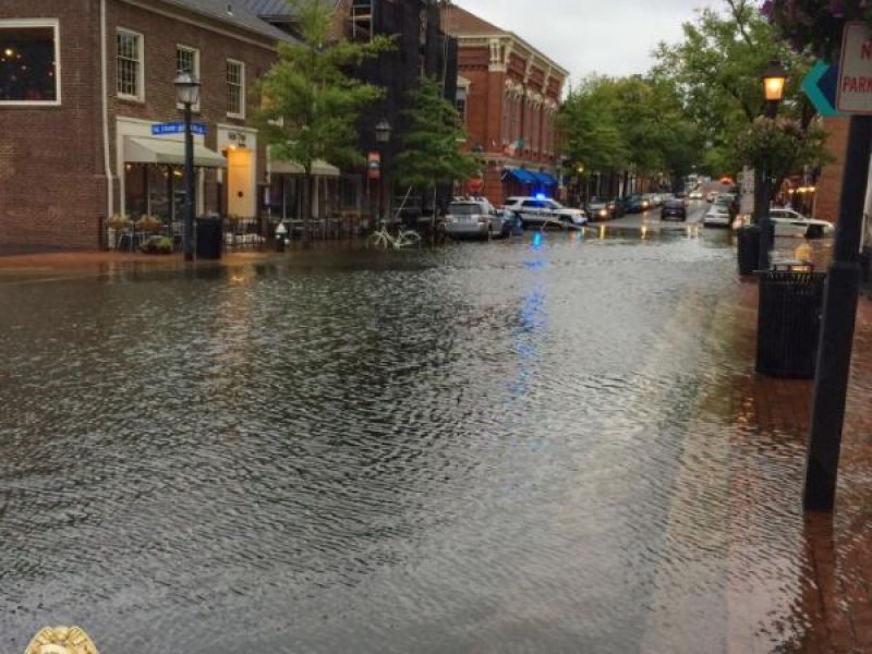 Old Town Alexandria Waterfront Area Flooding After Heavy Rains Old
