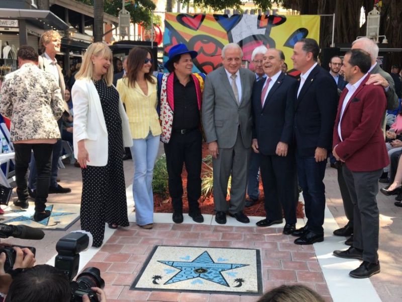 Famed Pop Artist Romero Britto Gets Star on Miami Walk of Fame That he Designed